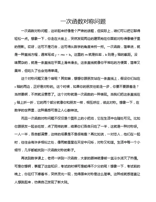 一次函数对称问题