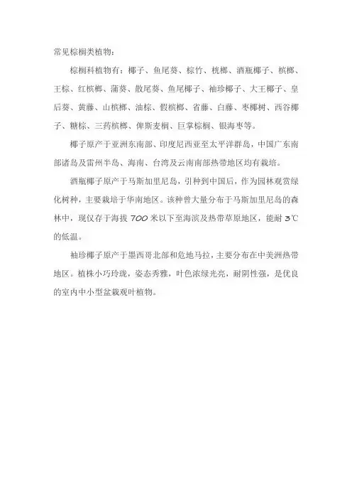 常见棕榈类植物