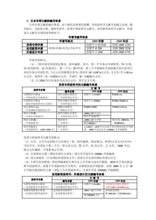日本专利文献编号