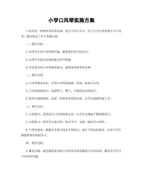 小学口风琴实施方案