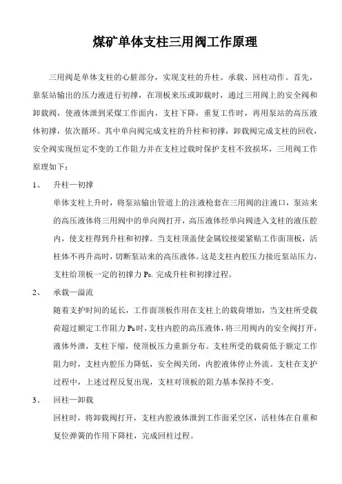 煤矿单体支柱三用阀工作原理