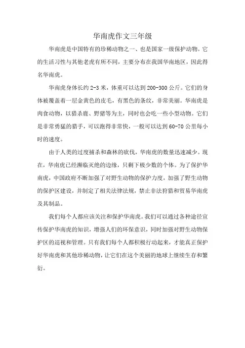 华南虎作文三年级