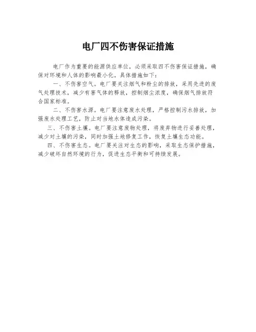 电厂四不伤害保证措施