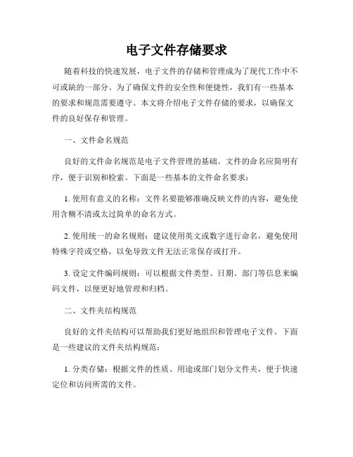 电子文件存储要求