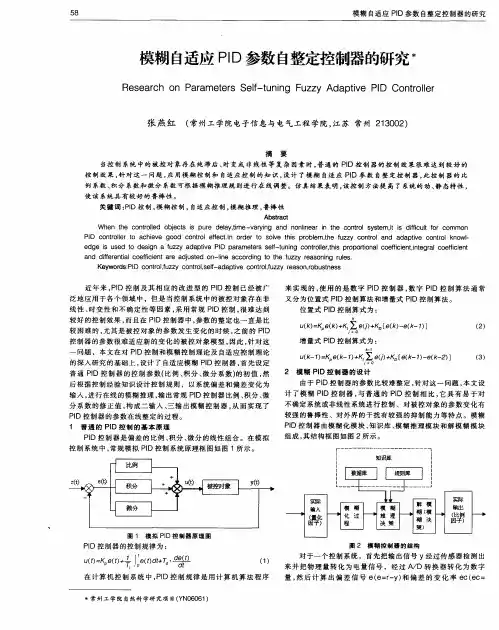 模糊自适应PID参数自整定控制器的研究
