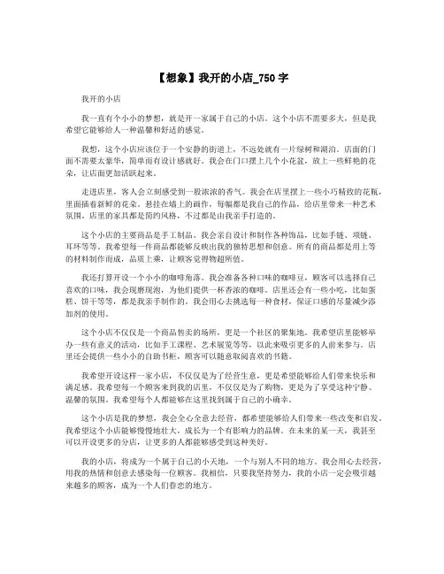 【想象】我开的小店_750字