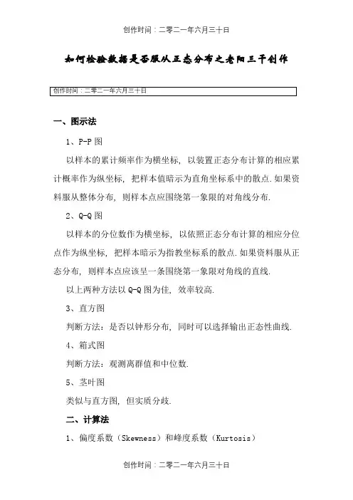 如何检验数据是否服从正态分布