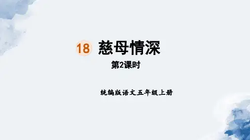 18 《慈母情深》  第二课时 完美版课件