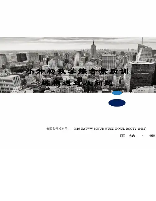 小升初数学综合素质训练相遇追及问题