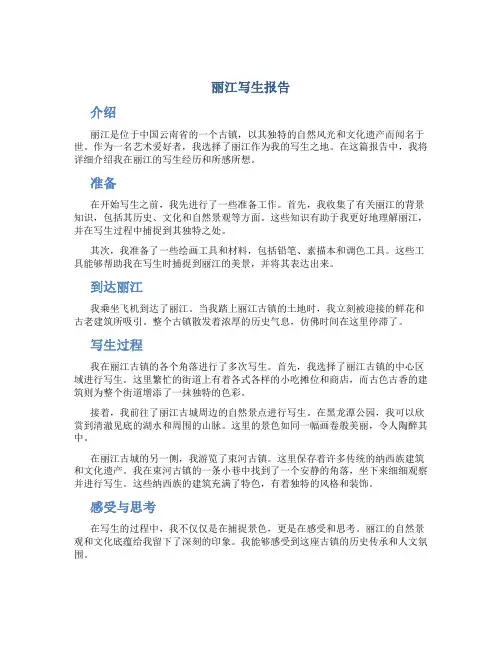 丽江写生报告