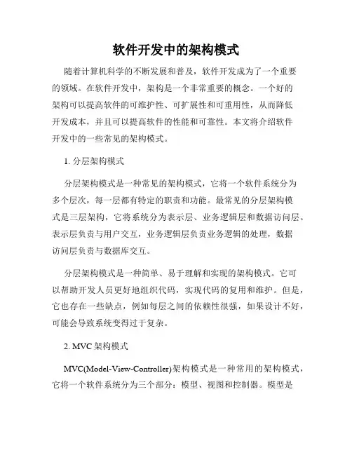软件开发中的架构模式