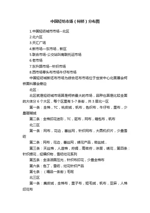 中国轻纺市场（柯桥）分布图