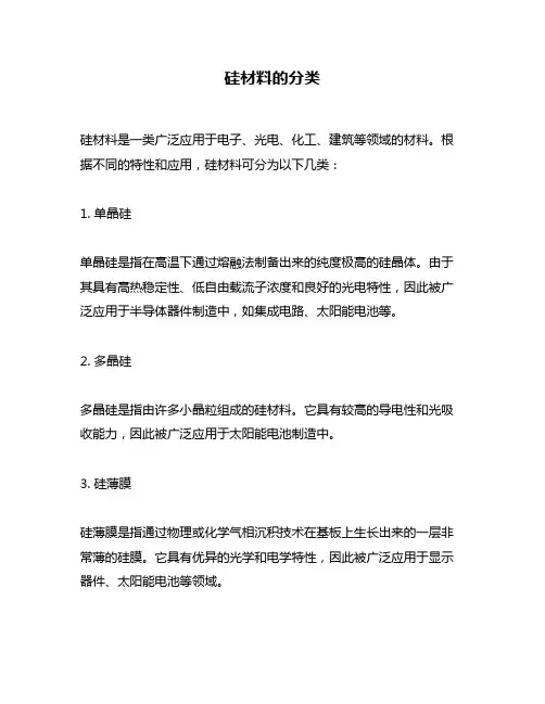 硅材料的分类