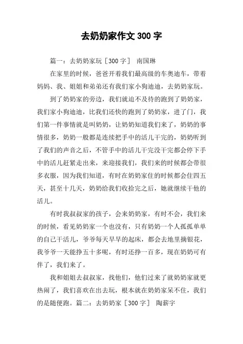 去奶奶家作文300字