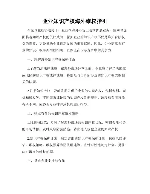 企业知识产权海外维权指引