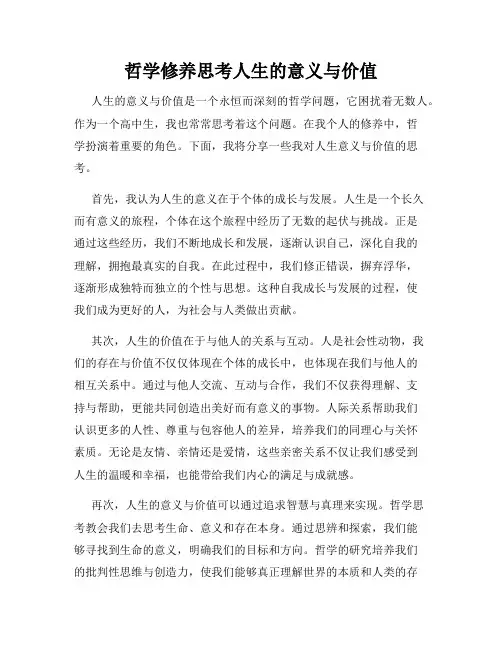 哲学修养思考人生的意义与价值