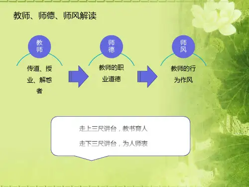 完整版师德师风建设讲座PPT资料课件