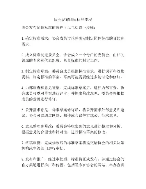 协会发布团体标准流程