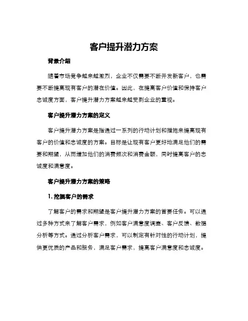 客户提升潜力方案