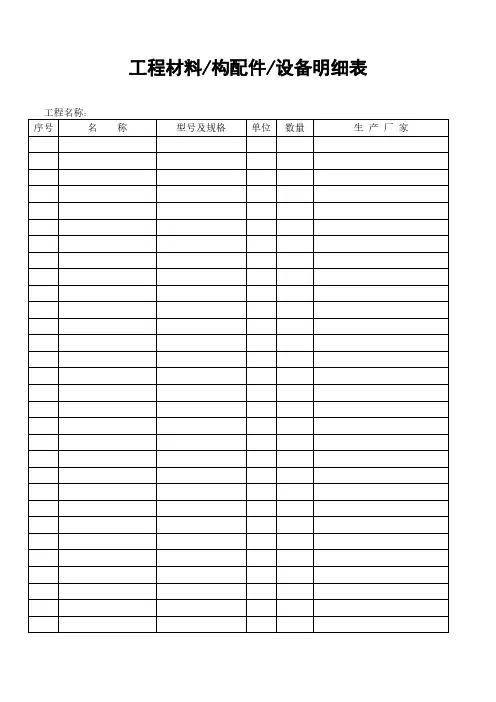 消防工程竣工材料表格大全
