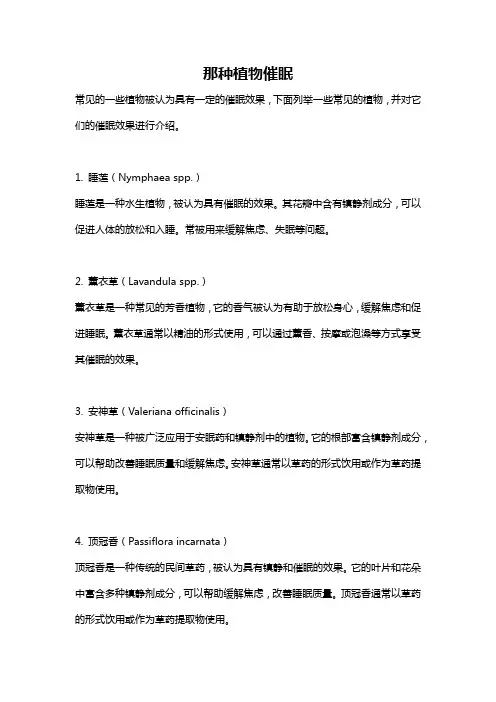 那种植物催眠