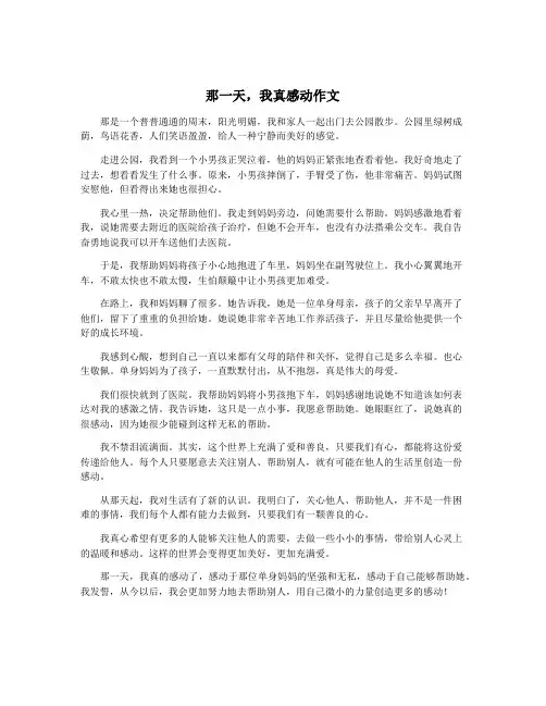 那一天,我真感动作文