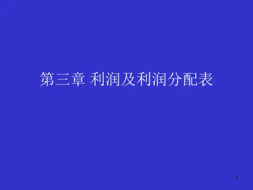 利润及利润分配表PPT课件