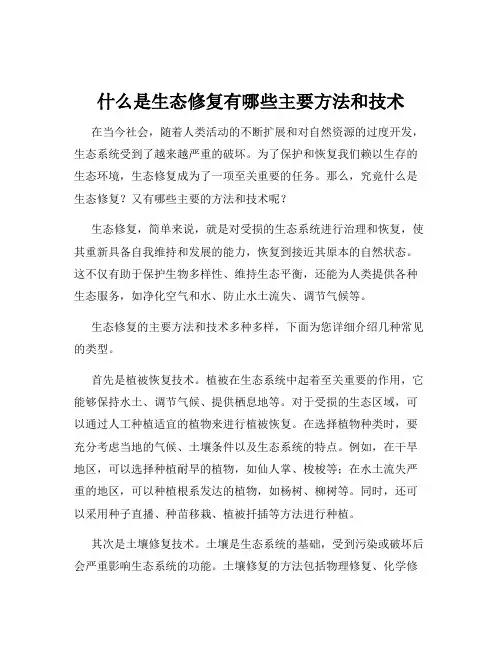 什么是生态修复有哪些主要方法和技术