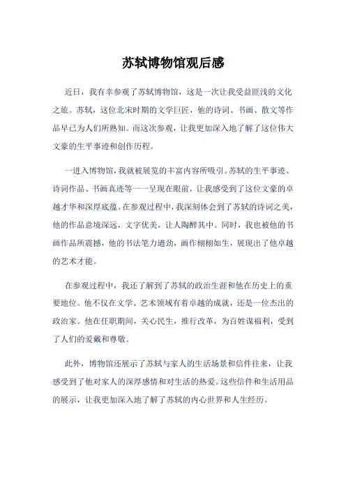 苏轼博物馆观后感