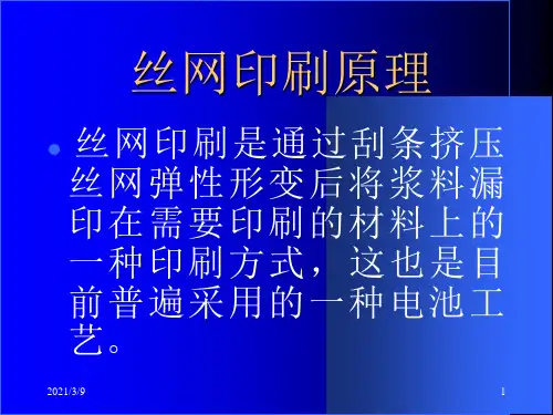 丝网印刷基本原理及流程PPT课件