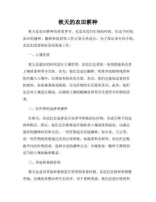 秋天的农田耕种