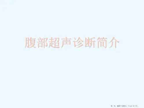 腹部超声诊断