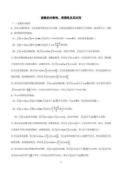 函数的对称性、周期性及其应用