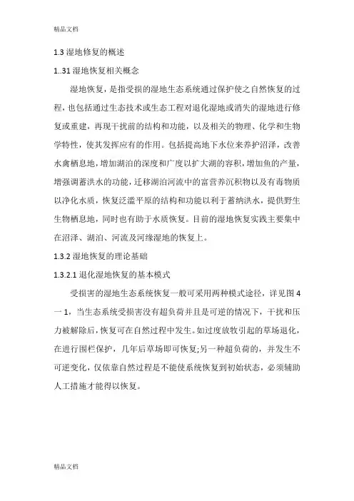 (整理)湿地修复技术理论