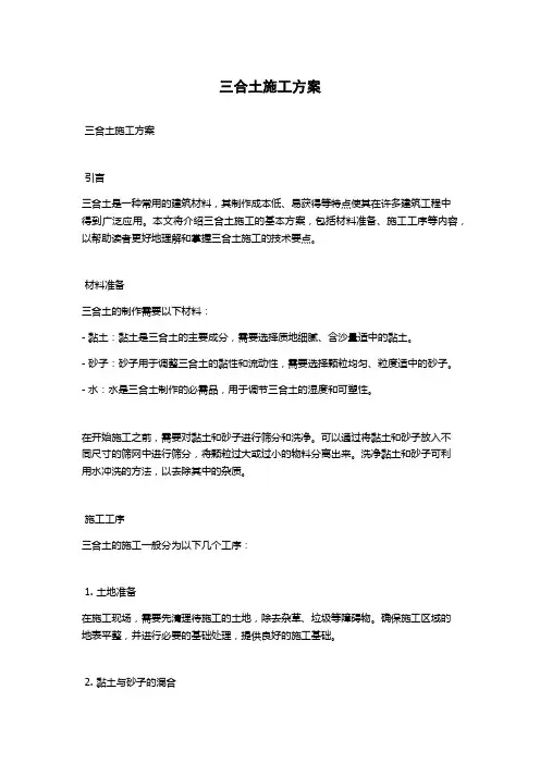 三合土施工方案