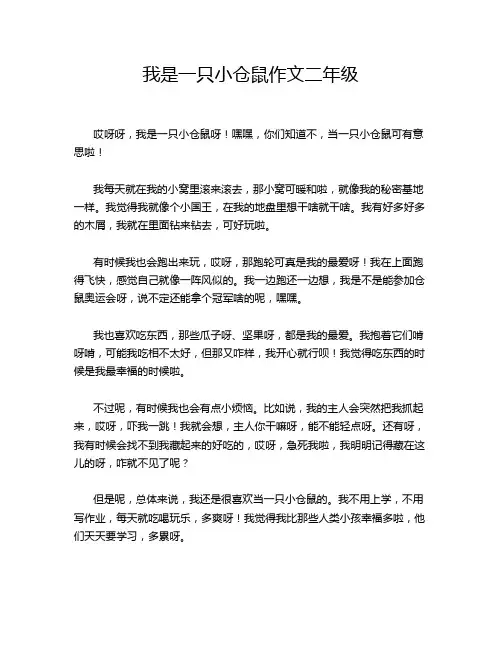 我是一只小仓鼠作文二年级