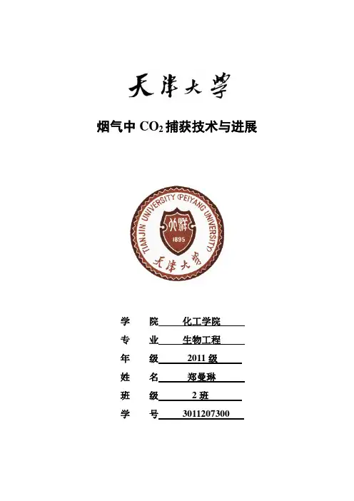 烟气中CO2捕获技术与进展