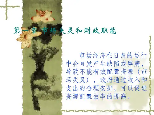 第一章 市场失灵和财政职能(市场效率)