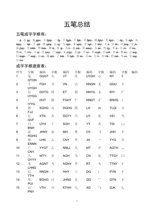 五笔打字从入门到精通
