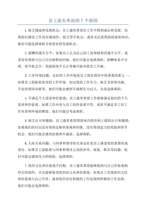 员工流失率高的7个原因