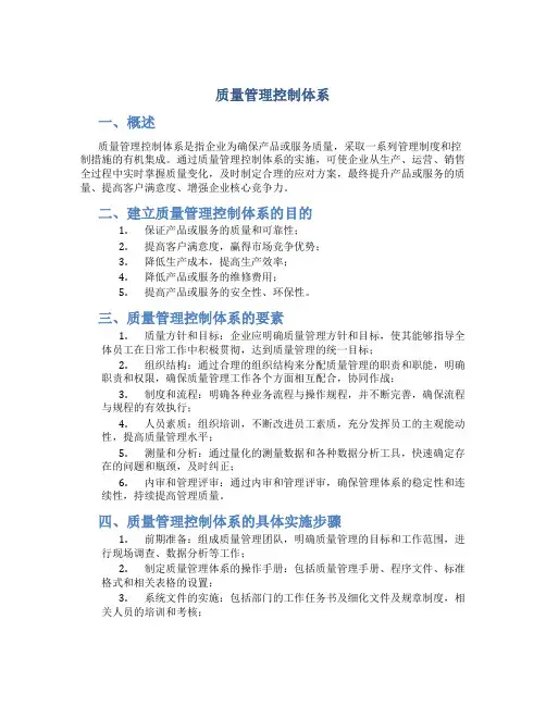 质量管理控制体系