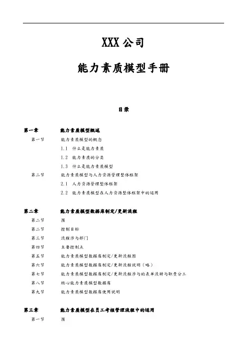 某公司能力素质模型手册范本
