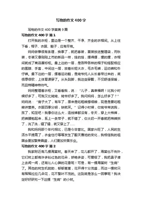 写物的作文400字