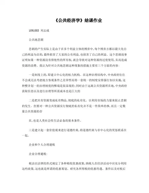 公共经济学案例分析