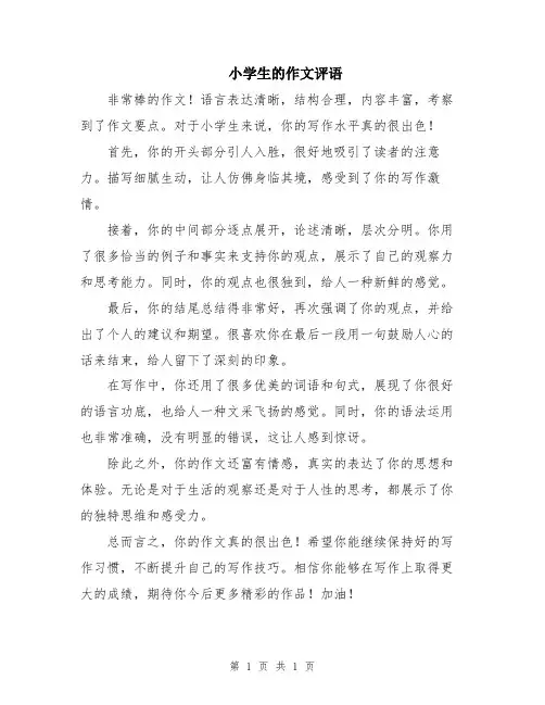 小学生的作文评语