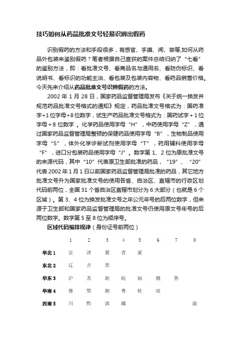 技巧如何从药品批准文号轻易识辨出假药
