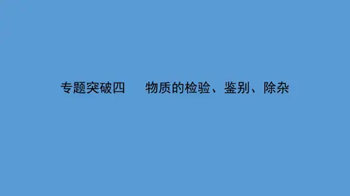 2021年中考化学一轮复习课件专题突破四   物质的检验、鉴别、除杂(PPT版)共41张