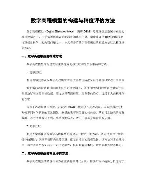 数字高程模型的构建与精度评估方法