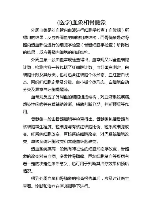 (医学)血象和骨髓象