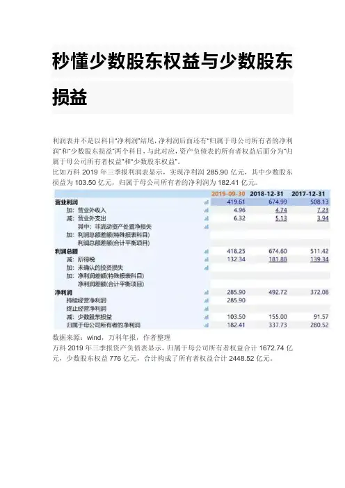 秒懂少数股东权益与少数股东损益